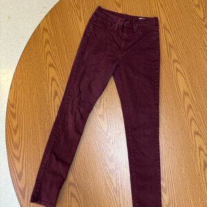 🔥 STUNNING Angry Rabbit Burgundy Skinny Jeans - Size 28
